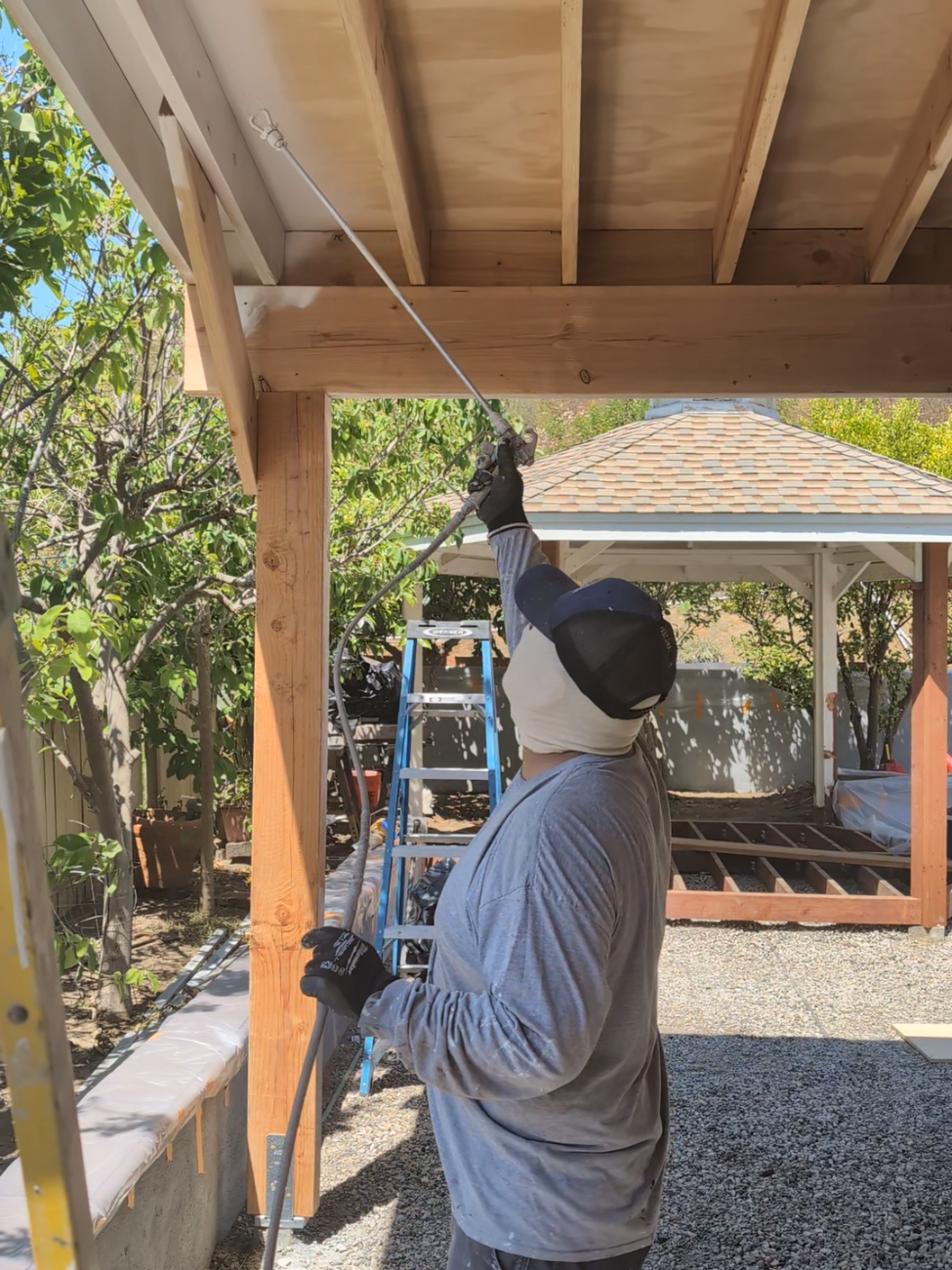 Airless Spray Priming & Painting Wood Patio Covers, Pergolas & Gazebos in San Diego (2026 Finish Guide)