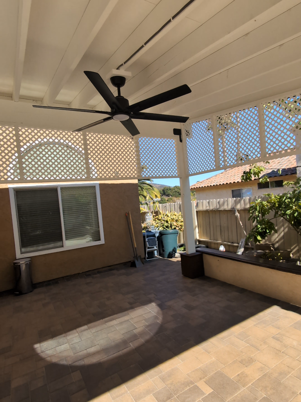 Attached Covered Patio Structures & Outdoor Ceiling Fans in San Diego: Paver Floor Synergy