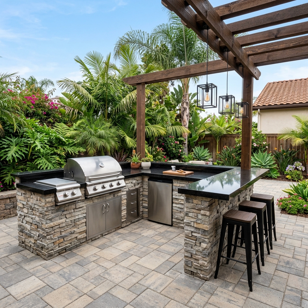 Hardscape San Diego project by Hardscape Flow - professional hardscape installation