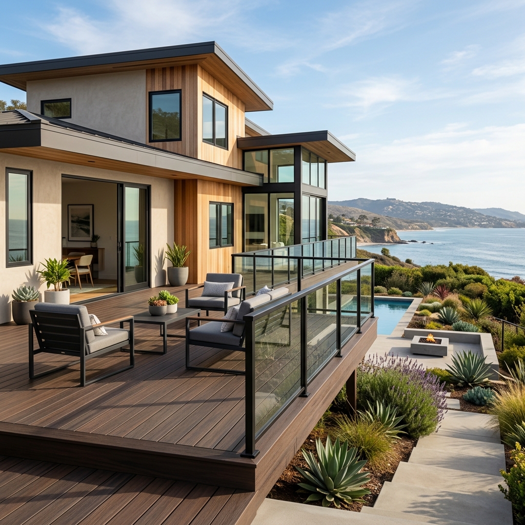 Trex Transcend Lava Rock — Dark Volcanic Brown vinyl plank flooring installed in San Diego home by Hardscape Flow