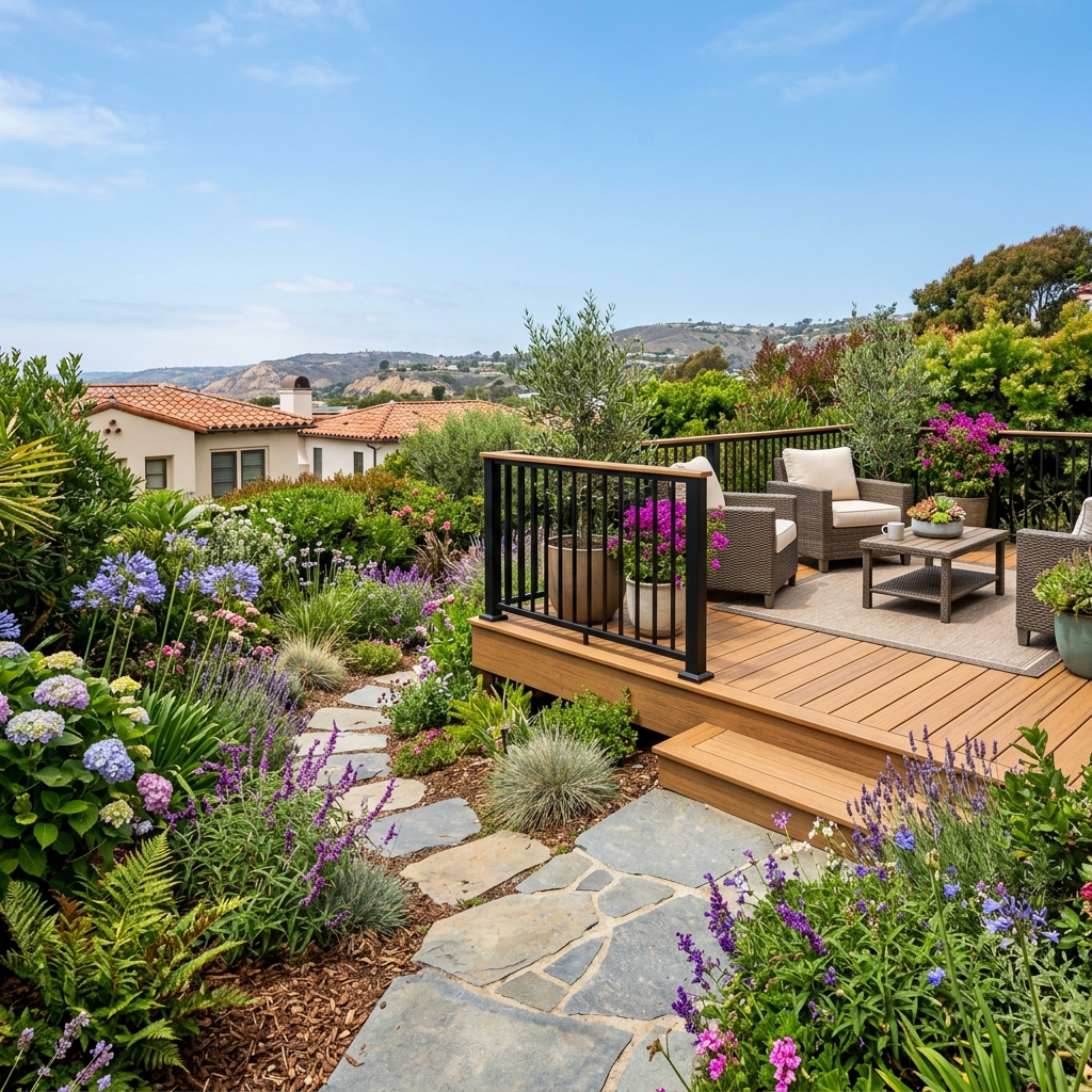 Trex Enhance Honey Grove — Rich Honey Gold vinyl plank flooring installed in San Diego home by Hardscape Flow