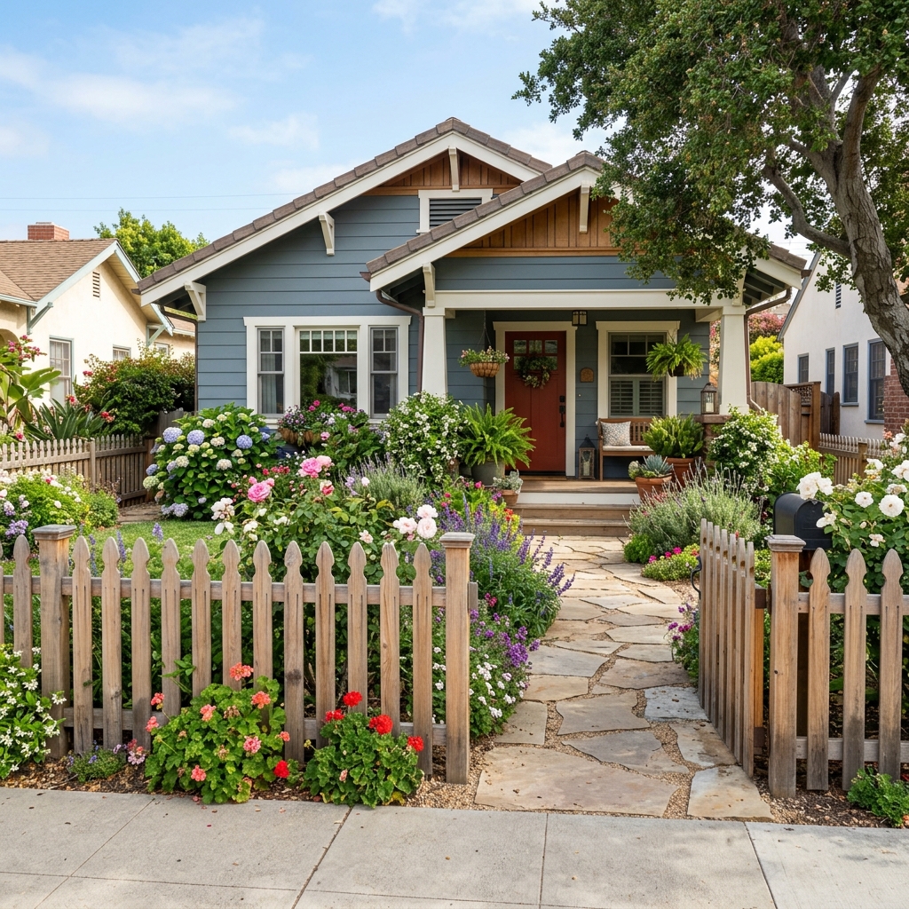 Cedar Picket Fence — Natural Cedar vinyl plank flooring installed in San Diego home by Hardscape Flow