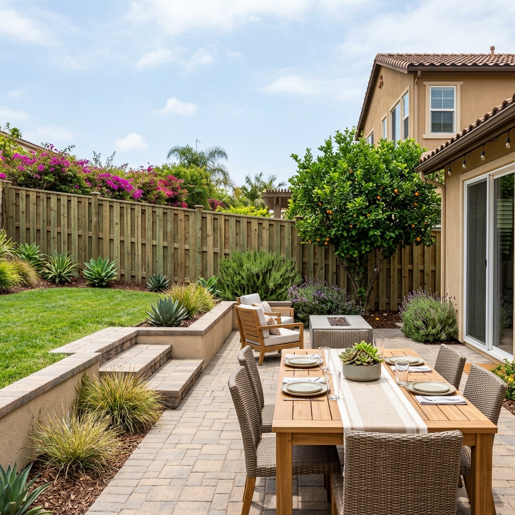 Pine Shadow Box Fence — Green Treated vinyl plank flooring installed in San Diego home by Hardscape Flow