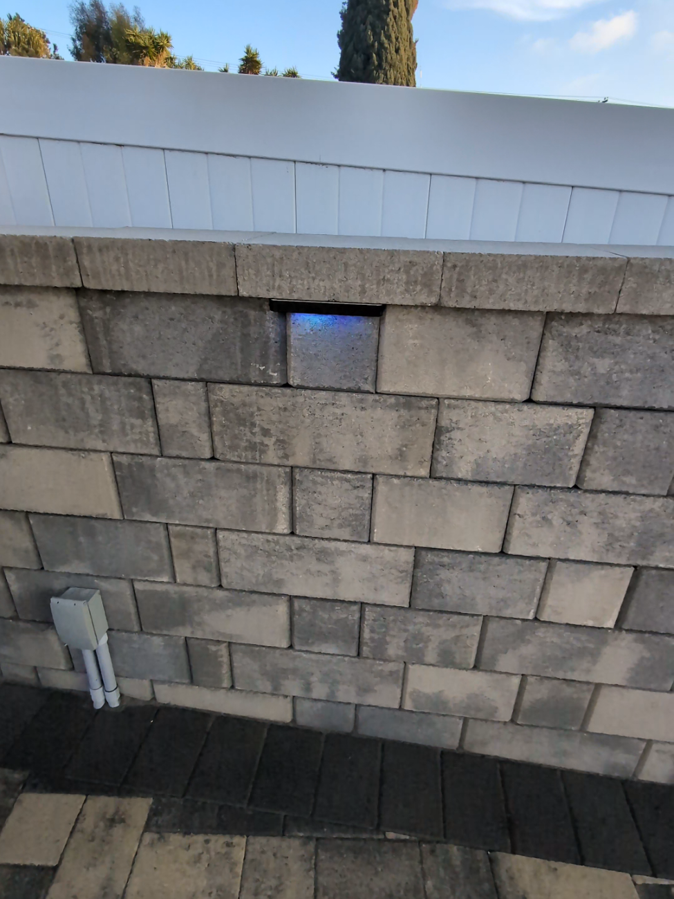 Retaining Wall LED Undercap Hardscape Lighting Installation in San Diego