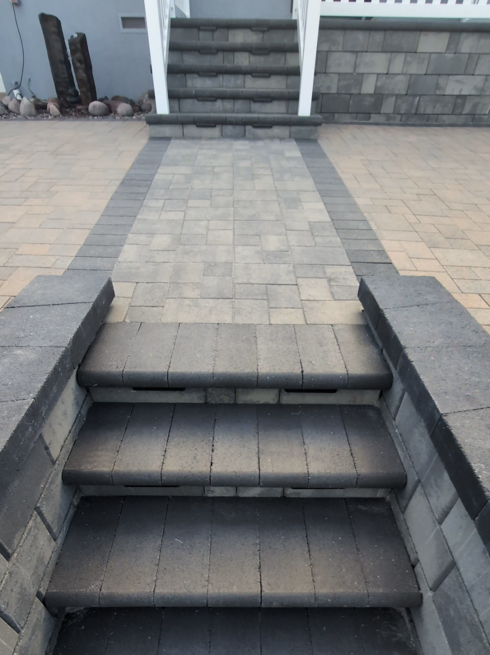Custom Paver Steps & Multi-Tier Walkways in San Diego: Bullnose Treads, Wing Walls & LED Lighting