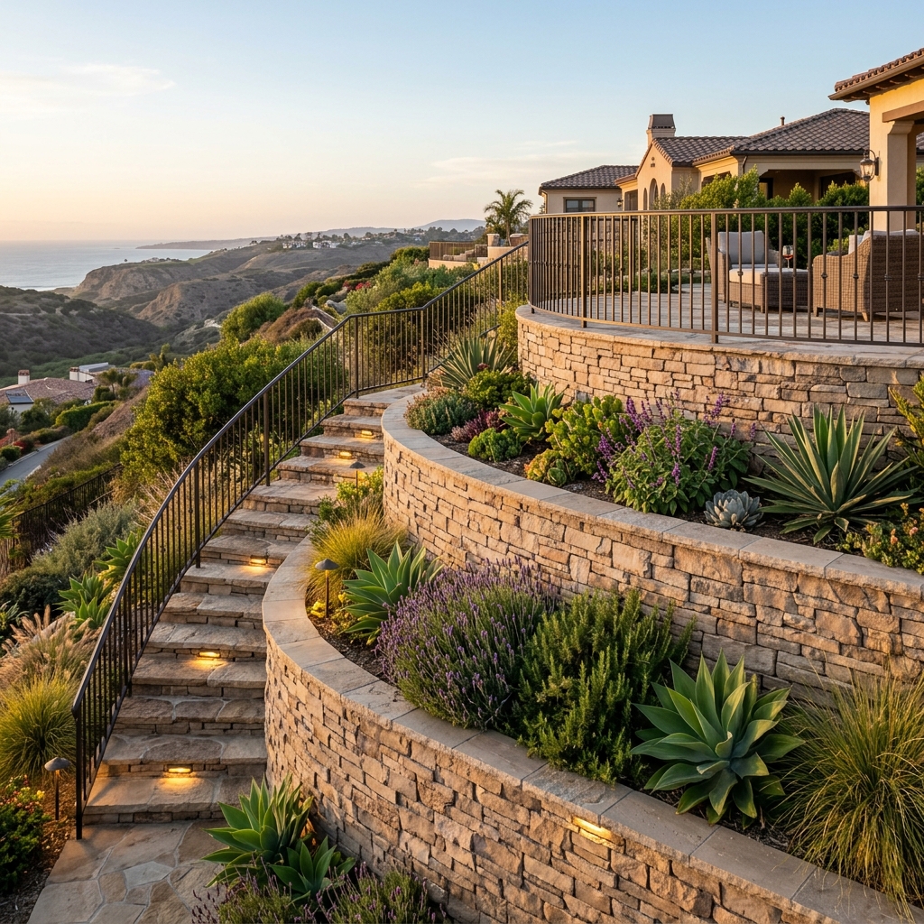 Stacked Stone Wall vinyl plank flooring installed in San Diego home by Hardscape Flow