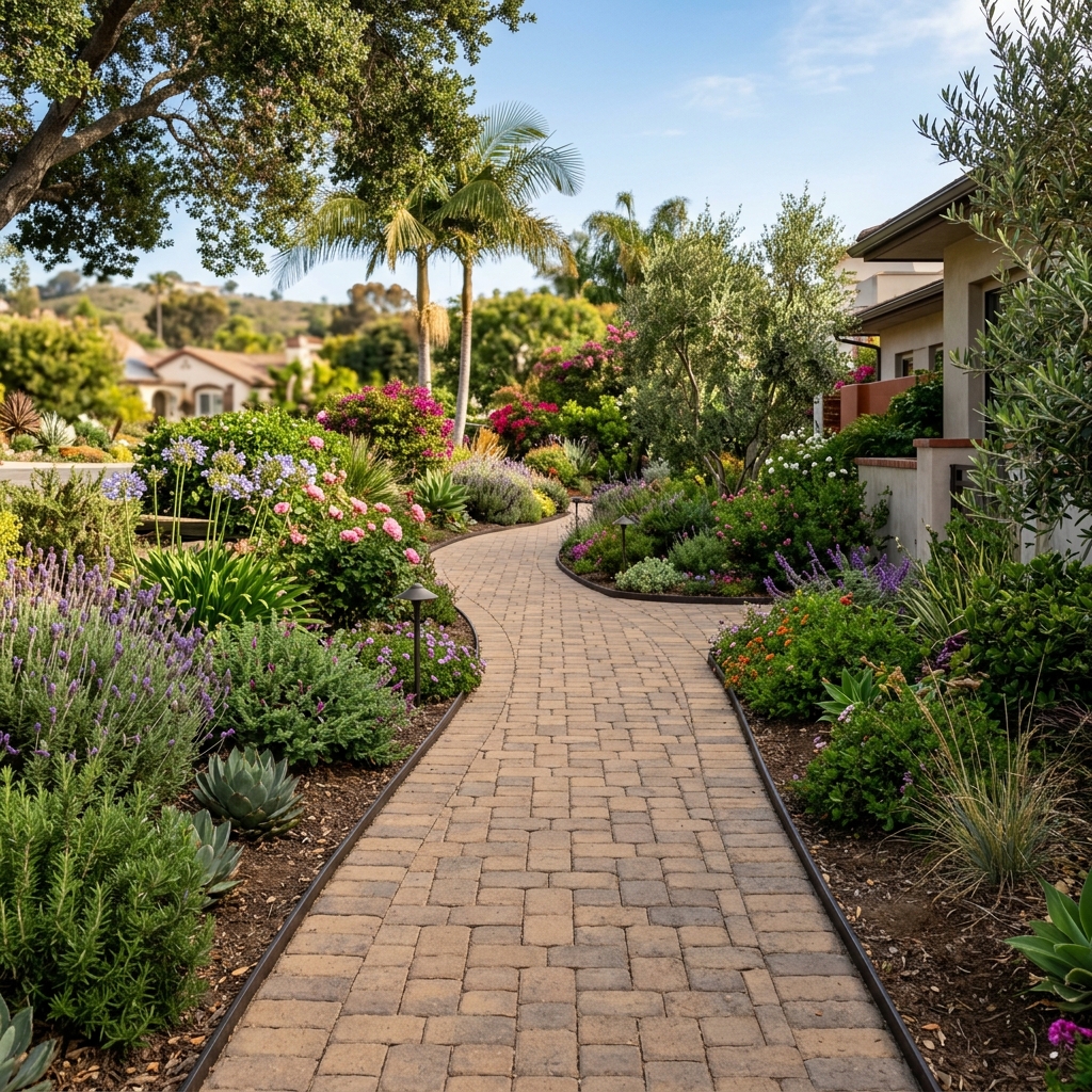 Belgard Cambridge Cobble — Sierra Blend vinyl plank flooring installed in San Diego home by Hardscape Flow