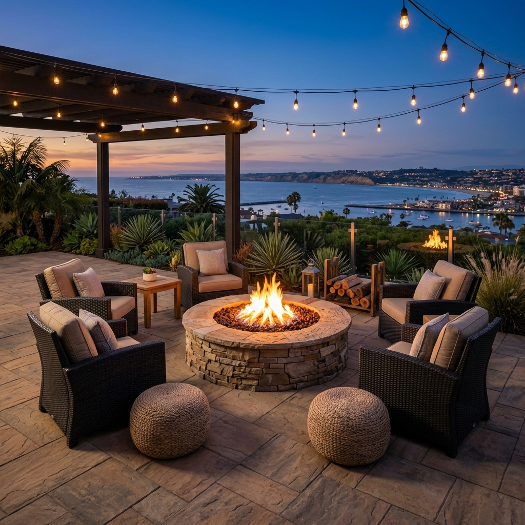 Belgard Lafitt Rustic Slab — Sable Blend vinyl plank flooring installed in San Diego home by Hardscape Flow