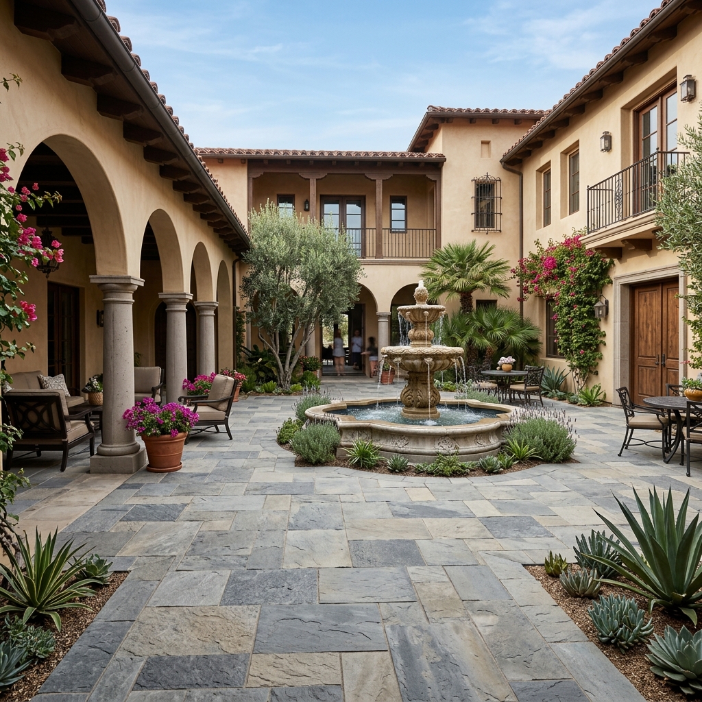 Belgard Lafitt Rustic Slab — Silex Blend vinyl plank flooring installed in San Diego home by Hardscape Flow
