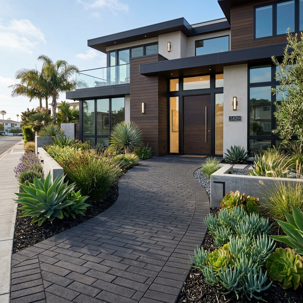 Belgard Brooklyn — Charcoal vinyl plank flooring installed in San Diego home by Hardscape Flow