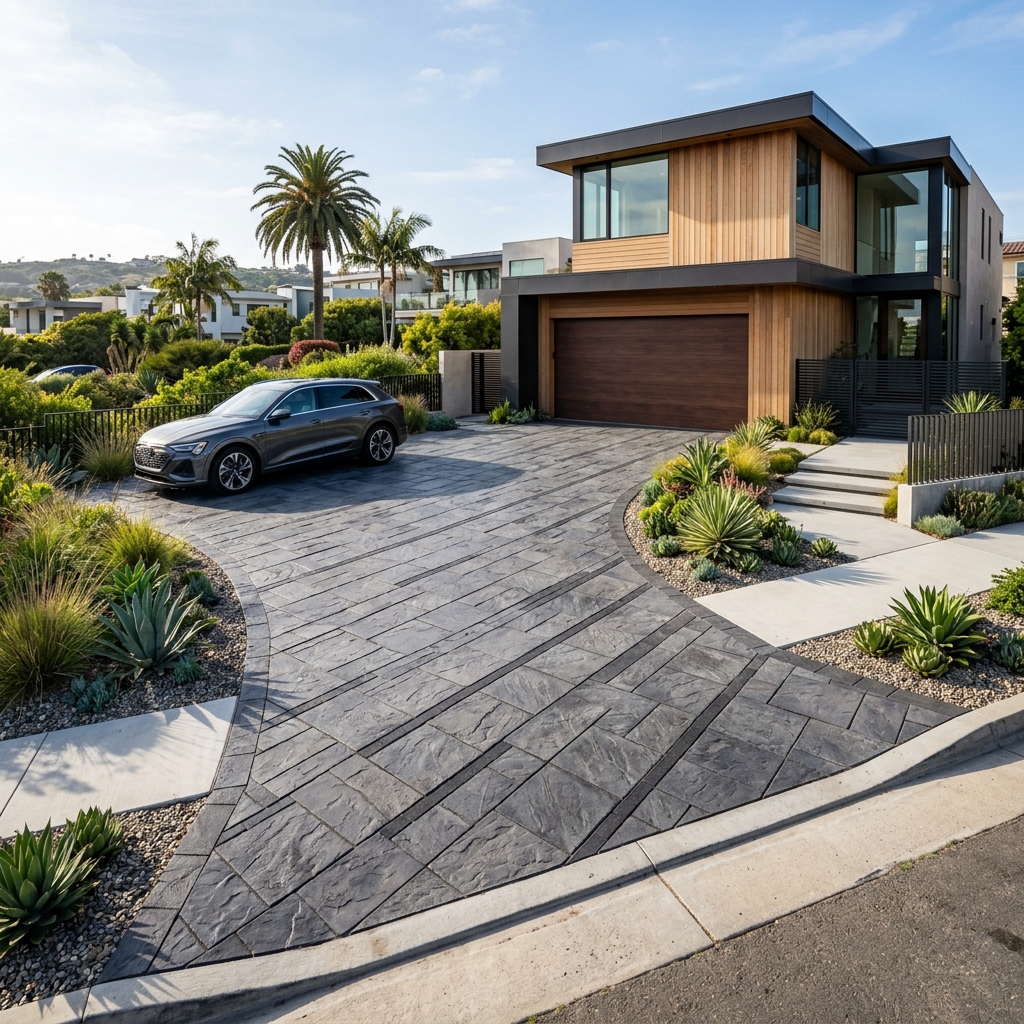Belgard Basalt — Charcoal vinyl plank flooring installed in San Diego home by Hardscape Flow