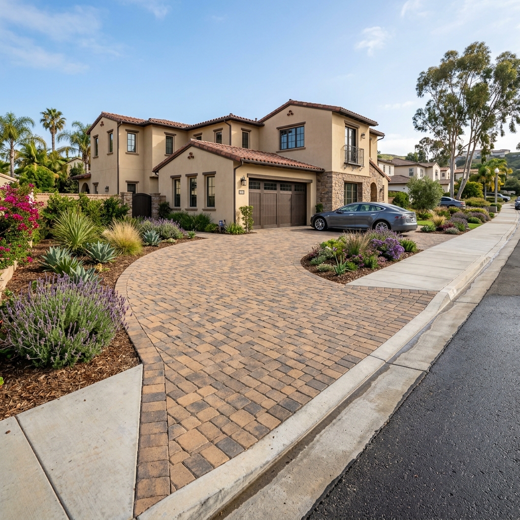 Belgard Cambridge Cobble — Rio Blend vinyl plank flooring installed in San Diego home by Hardscape Flow