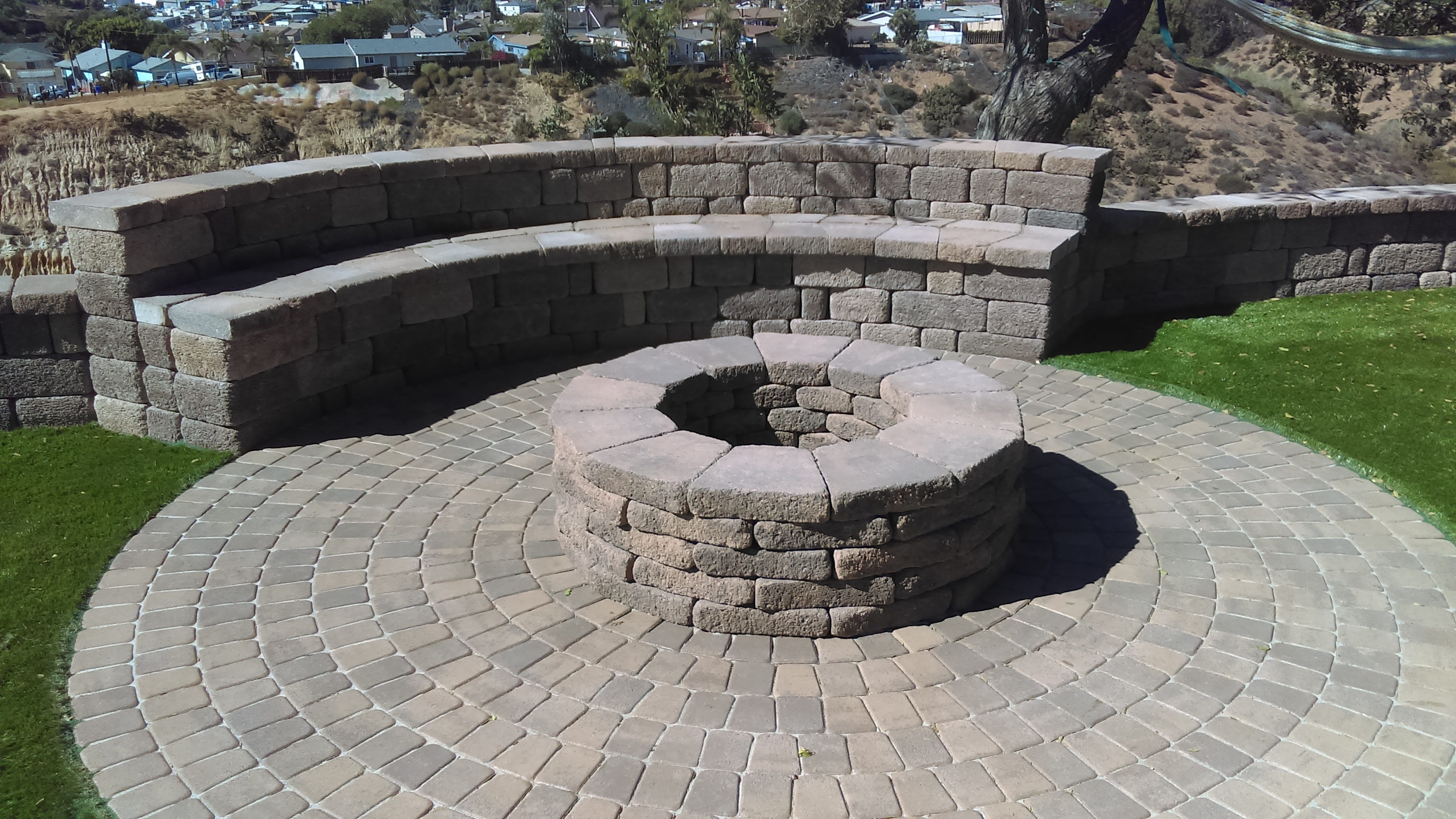 Fire Pit Installation — San Diego Project vinyl plank flooring installed in San Diego home by Hardscape Flow