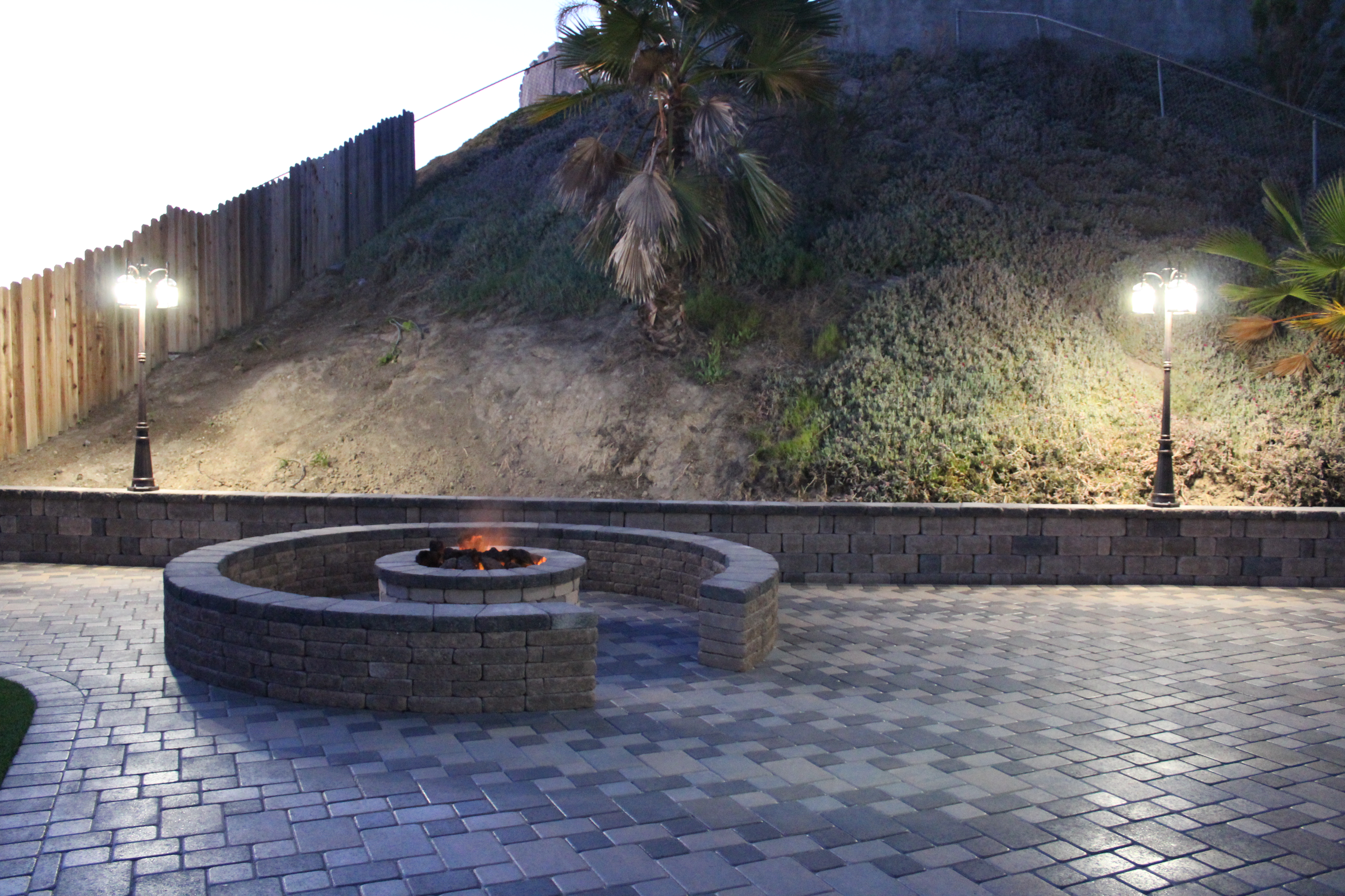 Fire Pit Installation — San Diego Project vinyl plank flooring installed in San Diego home by Hardscape Flow