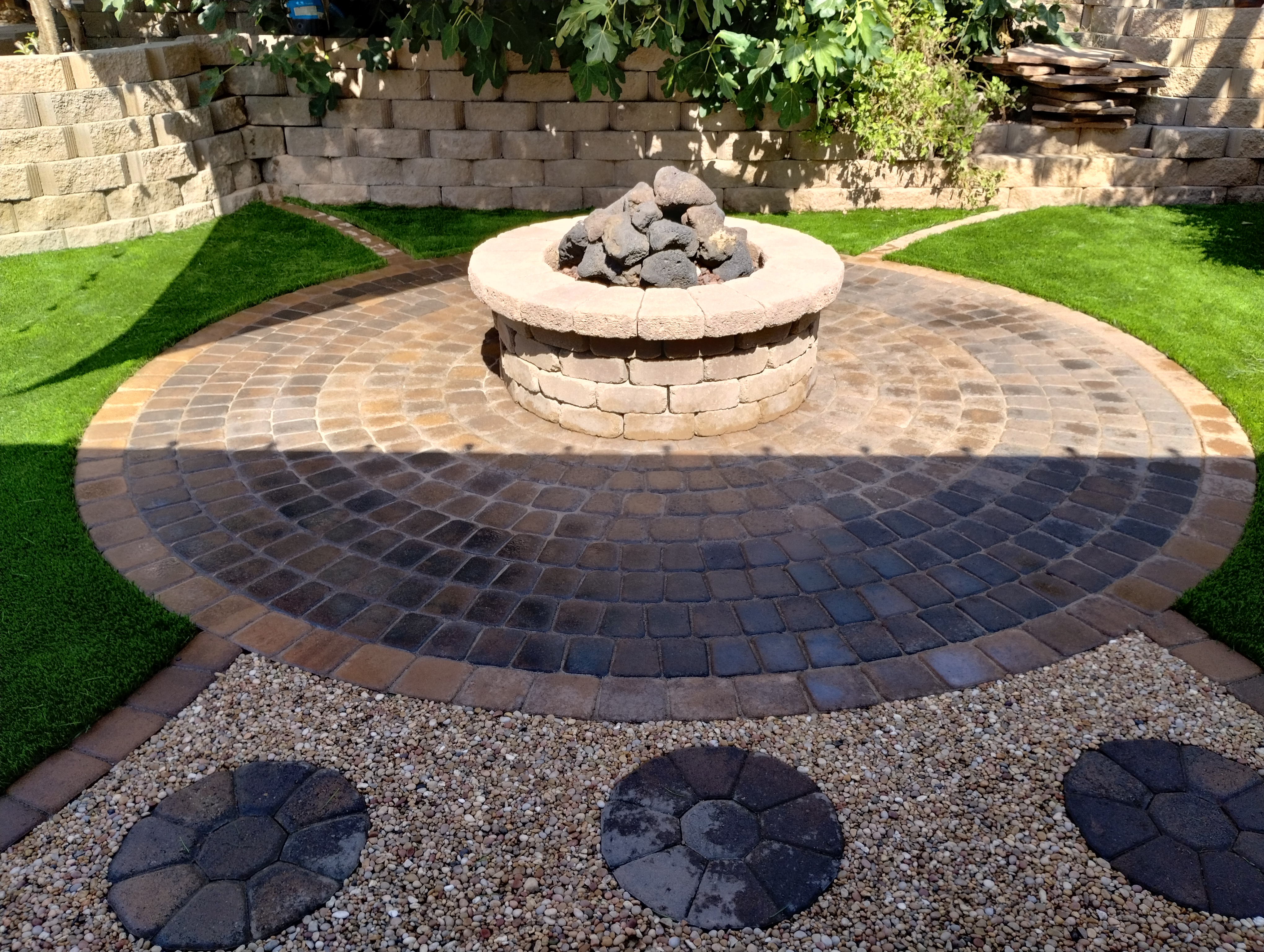 Fire Pit Installation — San Diego Project vinyl plank flooring installed in San Diego home by Hardscape Flow