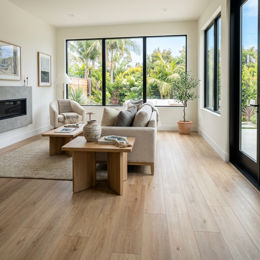 Vinyl Plank Flooring vinyl plank flooring installed in San Diego home by Hardscape Flow