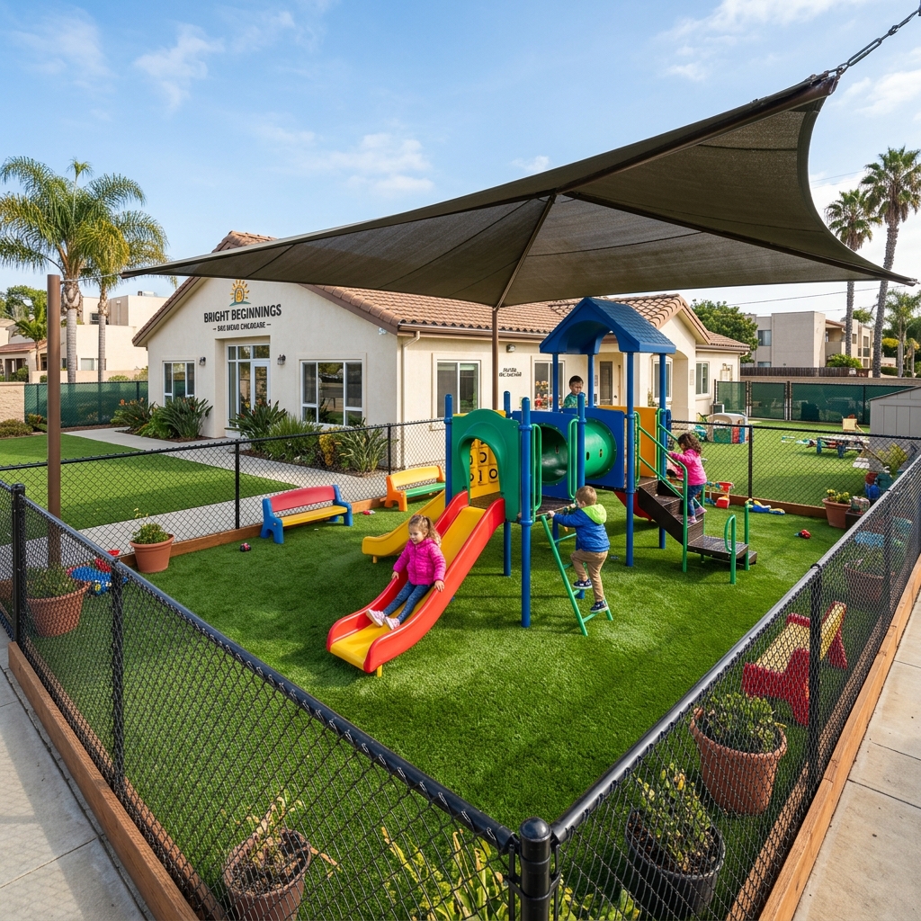 SD Turf Center Daycare Safety Turf — Bright Green vinyl plank flooring installed in San Diego home by Hardscape Flow