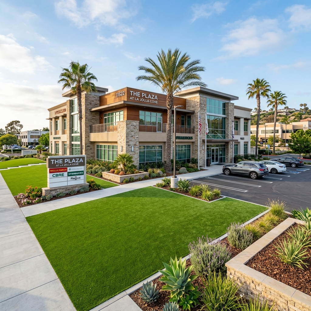 SD Turf Center Commercial Landscape — Lime & Emerald Green vinyl plank flooring installed in San Diego home by Hardscape Flow