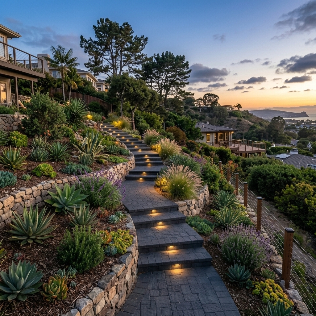 Retaining Wall Steps and Staircases: Open Tread vs Closed Riser Construction in San Diego