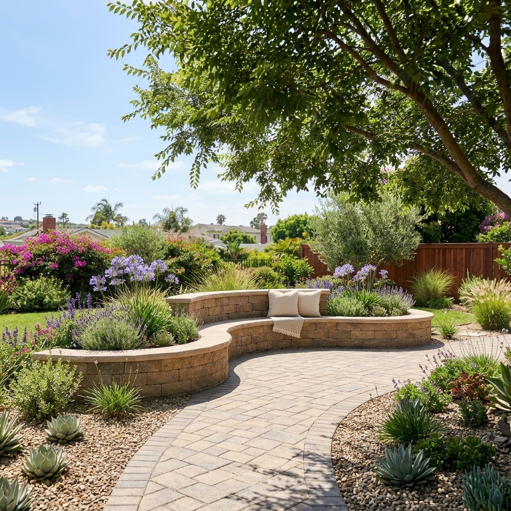 Built-In Retaining Wall Bench Seating: Ideal Seat Heights, Coping Depth & Drainage in San Diego